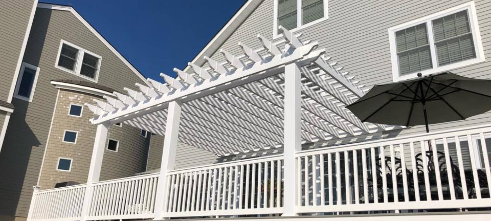 White Fencing Over Patio